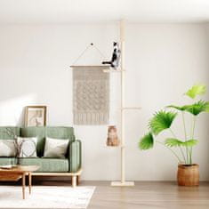 Vidaxl Strom pre mačky od podlahy po strop krémový 267,5-297,5 cm