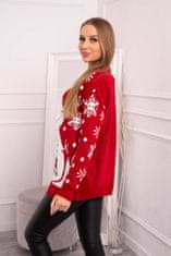 Kesi Dámsky vianočný sveter so snehuliakom Well červená univerzálny