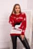 Dámsky sveter s vianočným motívom Comer červená univerzálna