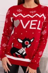 Kesi Dámsky vianočný sveter s nápisom Bit červená univerzálny