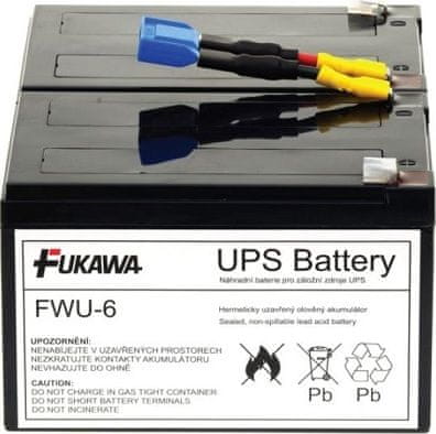 Fiamm FUKAWA olovená batéria FWU6 do UPS APC / náhradná batéria za RBC6 / 24V / 12Ah / životnosť 5 rokov