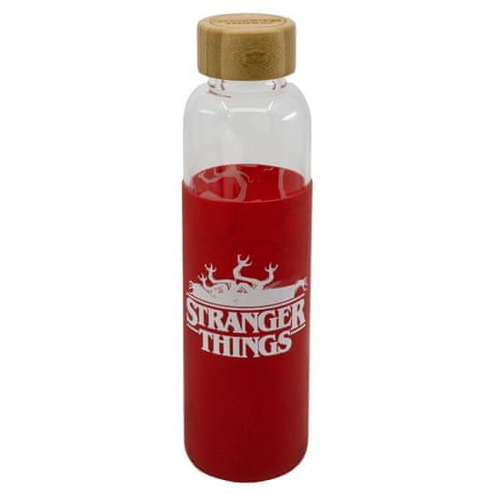 Stor Sklenená fľaša so silikónovým povrchom STRANGER THINGS 585ml, 00694