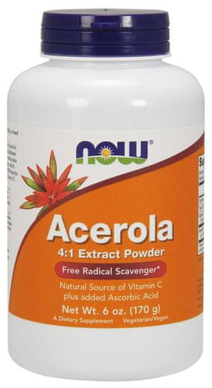 NOW Foods Acerola prášok, prírodný vitamín C, 170 g (6 oz)