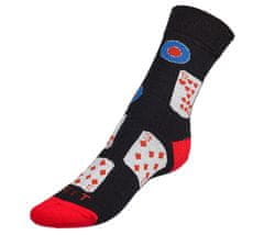 Ponožky Karty - 43-46 - čierna, červená