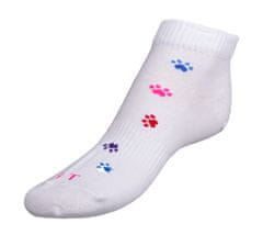 Ponožky nízke Tlapky farebné - 35-38 - biela