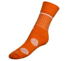 Ponožky Volejbal - 43-46 - oranžová, biela