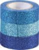 KNORR Dekoračná lepiaca páska glitter - modrá 3 ks