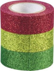 KNORR Dekoračná lepiaca páska glitter - vianočná 3 ks