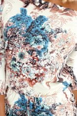 Numoco Dámske kvetované šaty Yspanus béžovo-modrá XS
