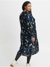 Fransa Čierno-modré dámske vzorované šaty Fransa 48