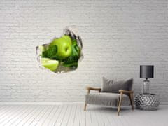Wallmuralia.sk 3D diera na stenu Zelená jablká 125x125 cm
