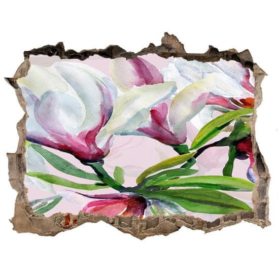 Wallmuralia.sk Nálepka 3D díra na zeď Magnólie kvety 120x81 cm