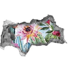 Wallmuralia.sk 14D diera nálepka Kaktusy a kvety 150x115 cm