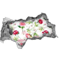 Wallmuralia.sk 29D diera na stenu Ružové pivonky 115x88 cm