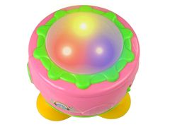 Lean-toys Interaktívny hrací bubon pre batoľatá Ružový