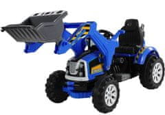 Lean-toys Batériový traktor s lyžicovým rýpadlom modrý