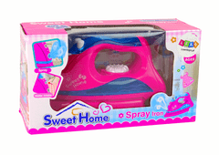 Lean-toys Ružová žehlička Svetlá Parná hra Malé domáce spotrebiče