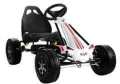 Lean-toys Čierno-biele nafukovacie kolesá motokáry Monster Pedal Go-Kart