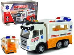 Lean-toys Ambulancia batérie auto svetlá zvuky