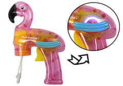 Lean-toys Pištoľ na mydlové bubliny flamingo ružová