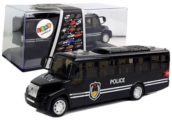 Policajný autobus čierny so zvukom ťahania