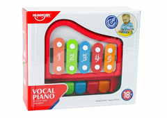 Lean-toys Klavírne činely Červený nástroj pre deti dojčatá