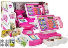Lean-toys Fiškálna registračná pokladňa Skener nákupného zoznamu Market Pink