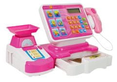 Lean-toys Fiškálna registračná pokladňa Skener nákupného zoznamu Market Pink