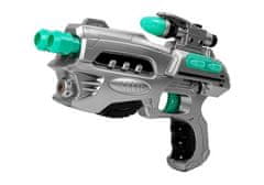 Lean-toys Vesmírna pištoľ Set maska Svetelný pás Zvuk