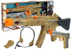 Lean-toys Súprava vojenských zbraní Dve zbrane Slúchadlá Píšťalka