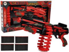 Lean-toys Veľká pištoľová puška s penovými nábojmi 40 kusov Červeno-čierne mieridlá