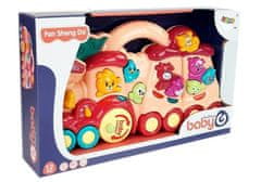 Lean-toys Detská interaktívna hračka Lokomotíva Zvuky zvierat Červená