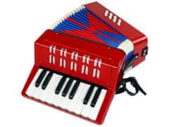 Lean-toys Akordeón Hudobný nástroj pre deti Hudba Červená