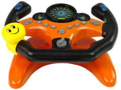 Lean-toys Interaktívne oranžové športové koleso pre deti Zvuky Svetlá