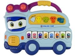 Lean-toys Interaktívne piano Policajný zvuk Zvieratá Zvuky vozidiel Melódie Modrá