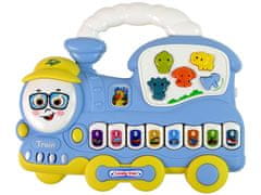 Lean-toys Interaktívny klavír Zvuk vlaku Zvieratá Zvuky vozidiel Melódie Modrá