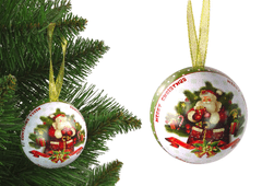 Lean-toys Kovový vianočný stromček Dekoratívna kovová bomba Santa Claus pri vianočnom stromčeku
