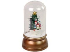 Lean-toys Vianočná sklenená dekorácia Snehuliaci vianočný stromček zlatý