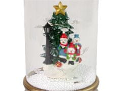 Lean-toys Vianočná sklenená dekorácia Snehuliaci vianočný stromček zlatý