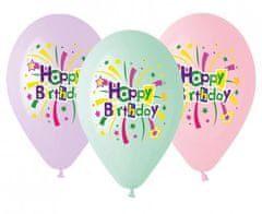 GoDan Latexové balóny na hélium Sparkle Happy Birthday 13" - 5 ks