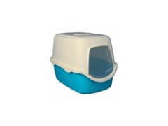 Trixie  WC VICO kryté s dvierkami, bez filtra 56 x 40 x 40 cm, tyrkysová/biela
