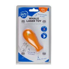 Duvo+ Laserová hračka pre mačky veľryba 8x4x4cm mix farieb 1ks