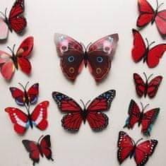 IZMAEL Motýle na stenu 12ks - Červená KP618