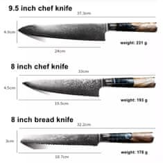 IZMAEL Sada damaškových kuchynských nožov Japan-9ks/Hnedá KP13841