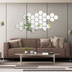 IZMAEL Zrkadlové samolepky na stenu-Hexagon KP16823