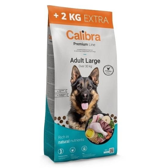 Calibra Krmivo pre psa Premium Line NEW Adult Large 12kg+2kg