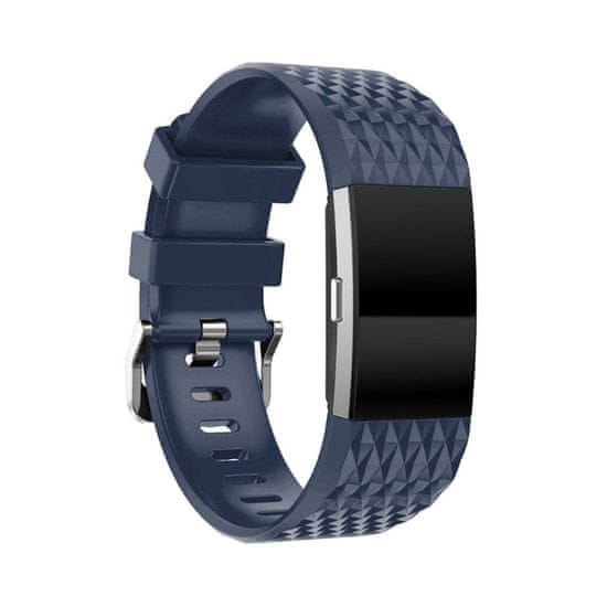 BStrap Silicone Diamond (Large) remienok na Fitbit Charge 2, dark blue