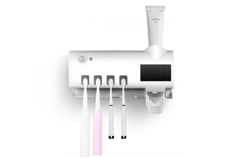 CoolCeny Držiak zubných kefiek s dávkovačom pasty a UV sterilizátorom