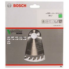 Bosch Pílový kotúč Optiline Wood 160 x 20/16 x 2,6 mm, 36 z