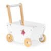 EcoToys 2150N Drevený biely vozík pre bábiky 2v1